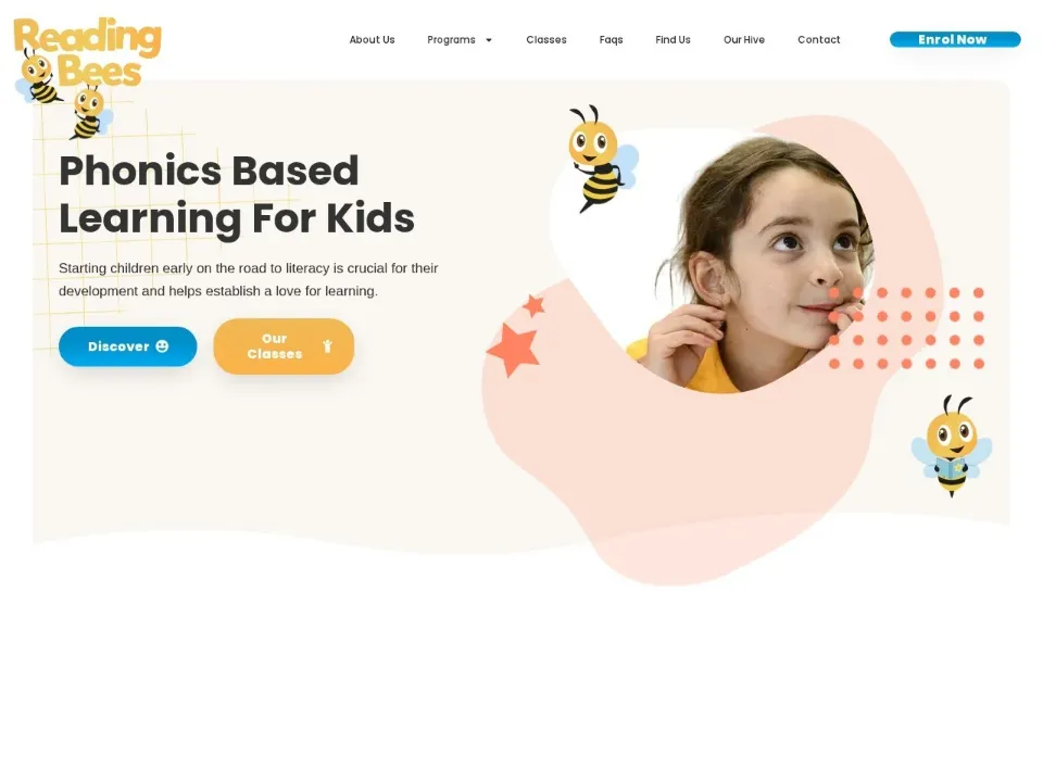 Reading Bees website homepage