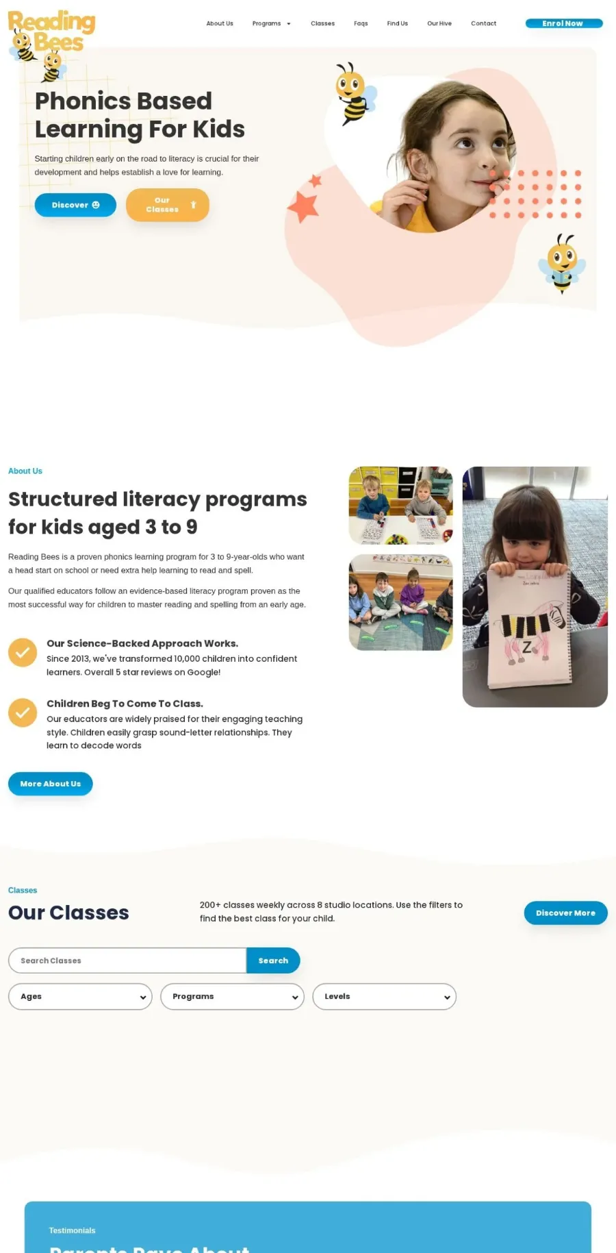 Reading Bees website