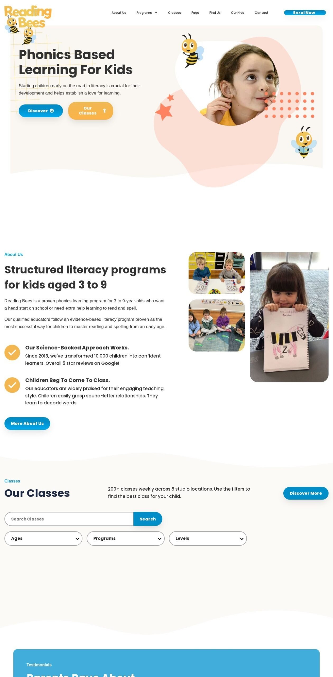 Reading Bees website