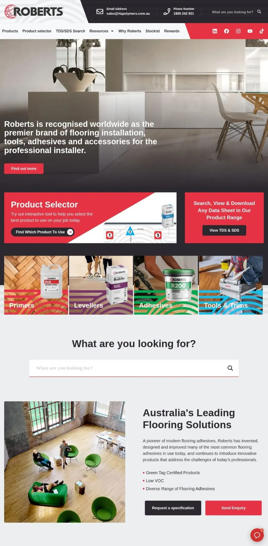 Roberts Products website