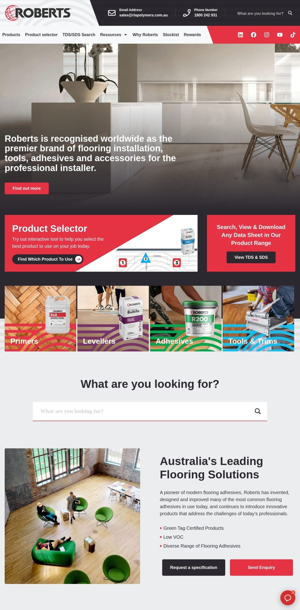 Roberts Products website